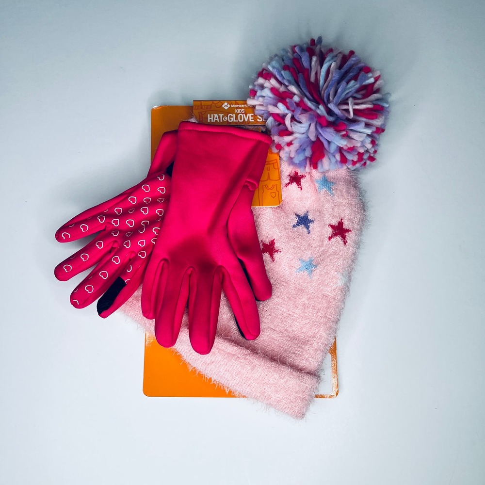 Member's Mark Pink Hat & Glove Set New S/M